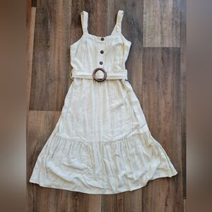 Monteau Beige Button Down Drrss